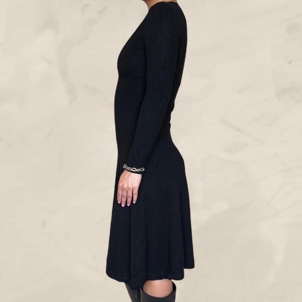 Ralph Lauren black cashmere long sleeve sweater dress blue label italian small - Picture 2 of 5
